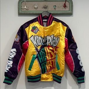 Colorful Varsity Bomber Jacket by House Party adult size small new 1990s